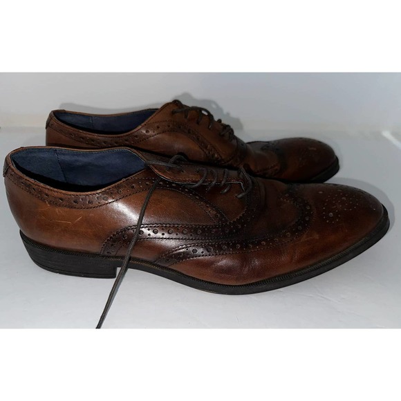 Aston Grey Altair‎ brown wingtip shoes size 11 - Picture 4 of 6
